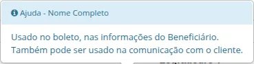 Exemplo de ajuda contextual no campo Nome Completo