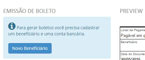 Atalho na emissão de boleto