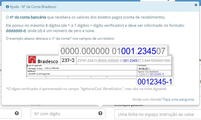 Exemplo de ajuda no formulário