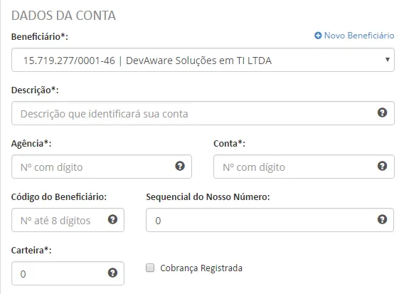 Campos do formulário - Parte 1