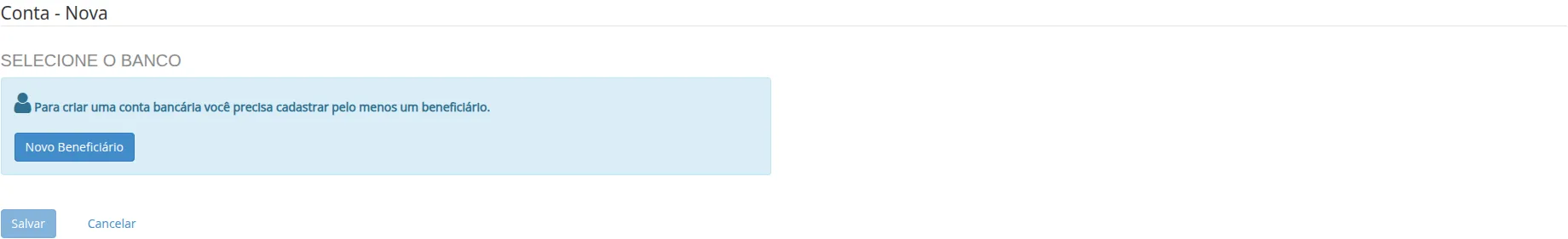 Aviso de beneficiário necessário