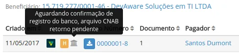 Boleto pendente de arquivo de retorno