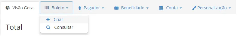 Menu Boleto > Criar