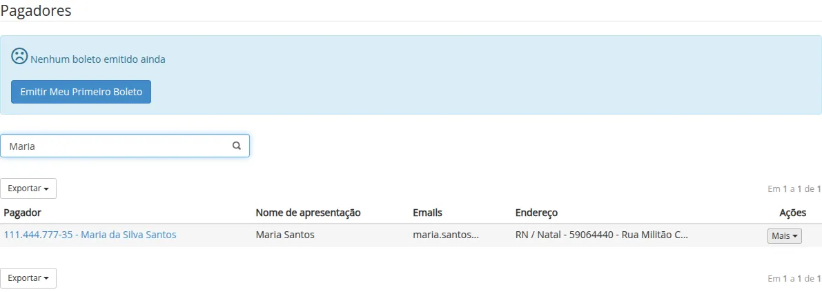 Pesquisa por nome filtrando resultados