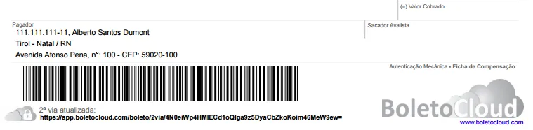 Dados do pagador no boleto